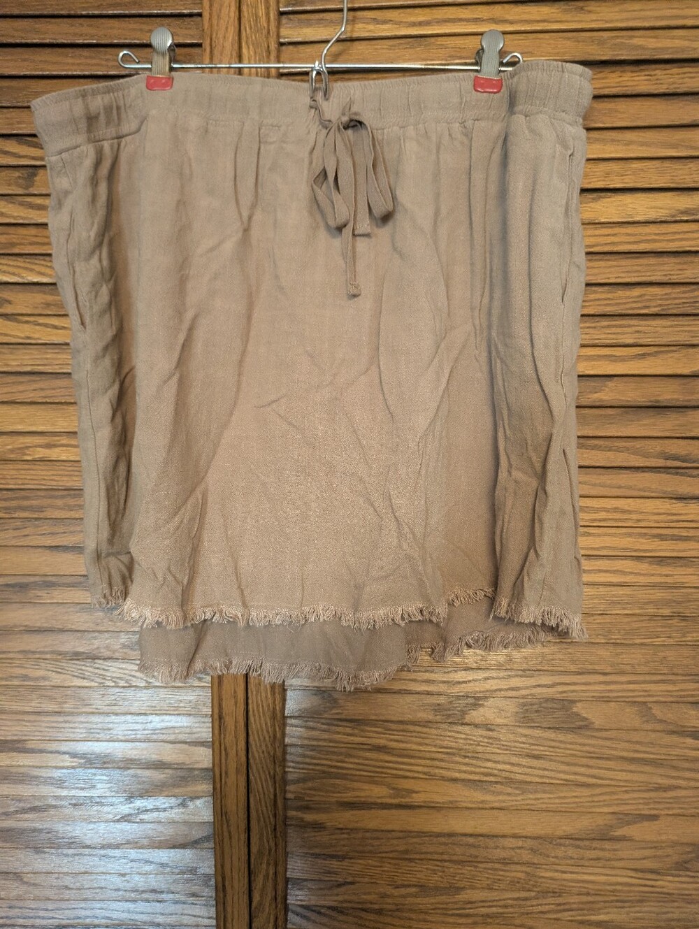 Umgee Linen Blend Tan Mini Skirt Women's‎ Size 2XL